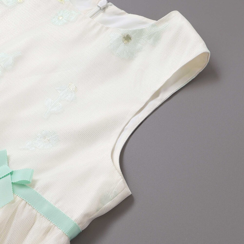 ラメオーガンジーフラワージャンパースカート(100~130cm) グリーン系 100cm