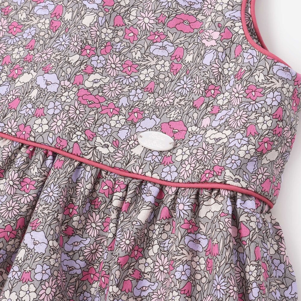 【日本製】【お揃い】リバティプリント(PETAL & DAISY) ジャンパースカート(90~140cm) ネイビー系 90cm