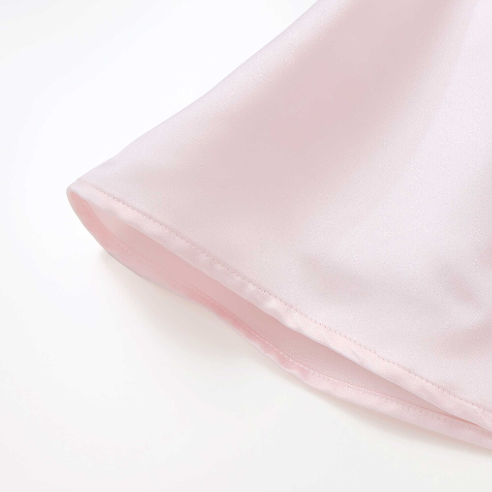 【日本製】サテンチュールモチーフドレス(70~90cm) ピンク S(70-80cm)