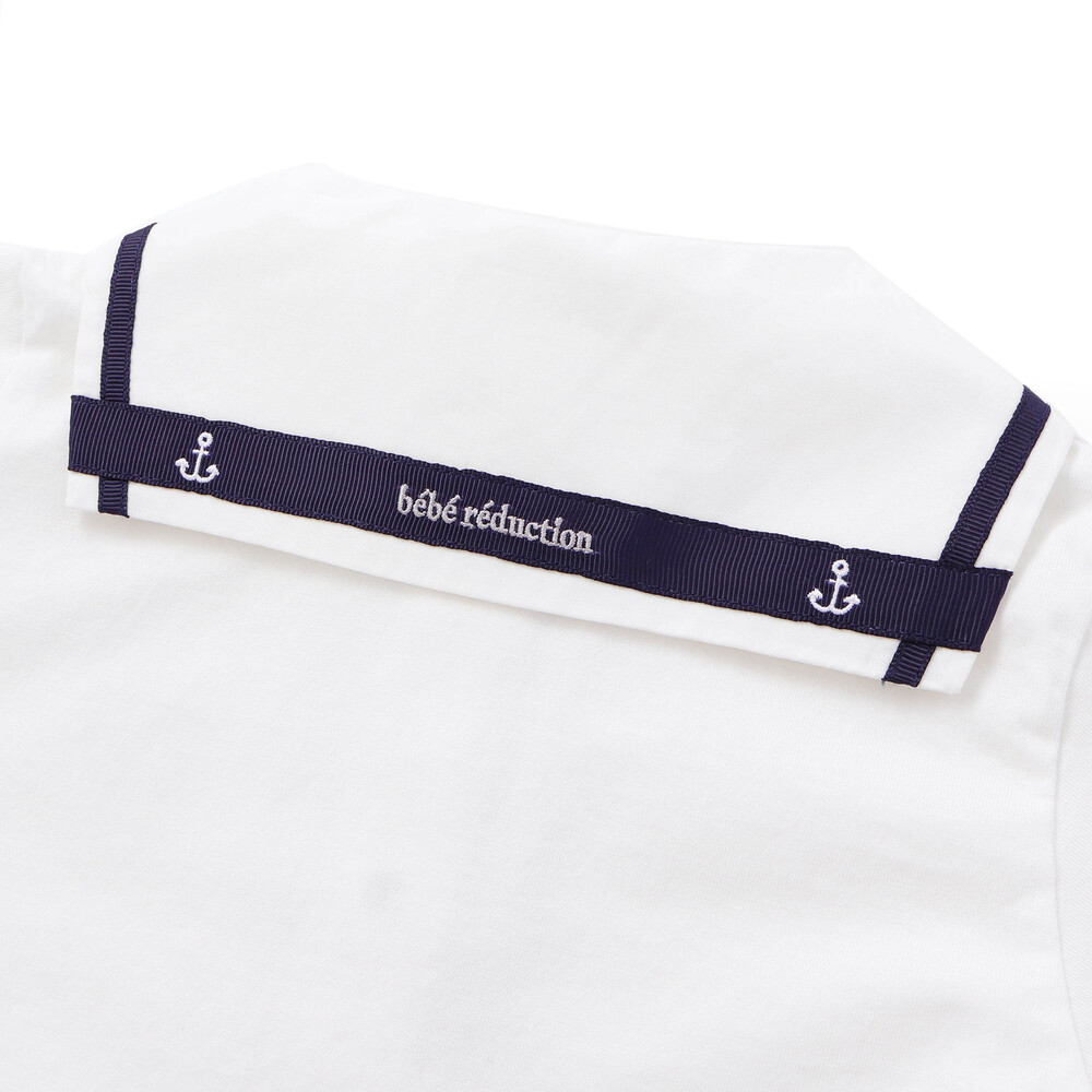 【お揃い】天竺マリンブラウスベビー(70~90cm) ホワイト S(70-80cm)