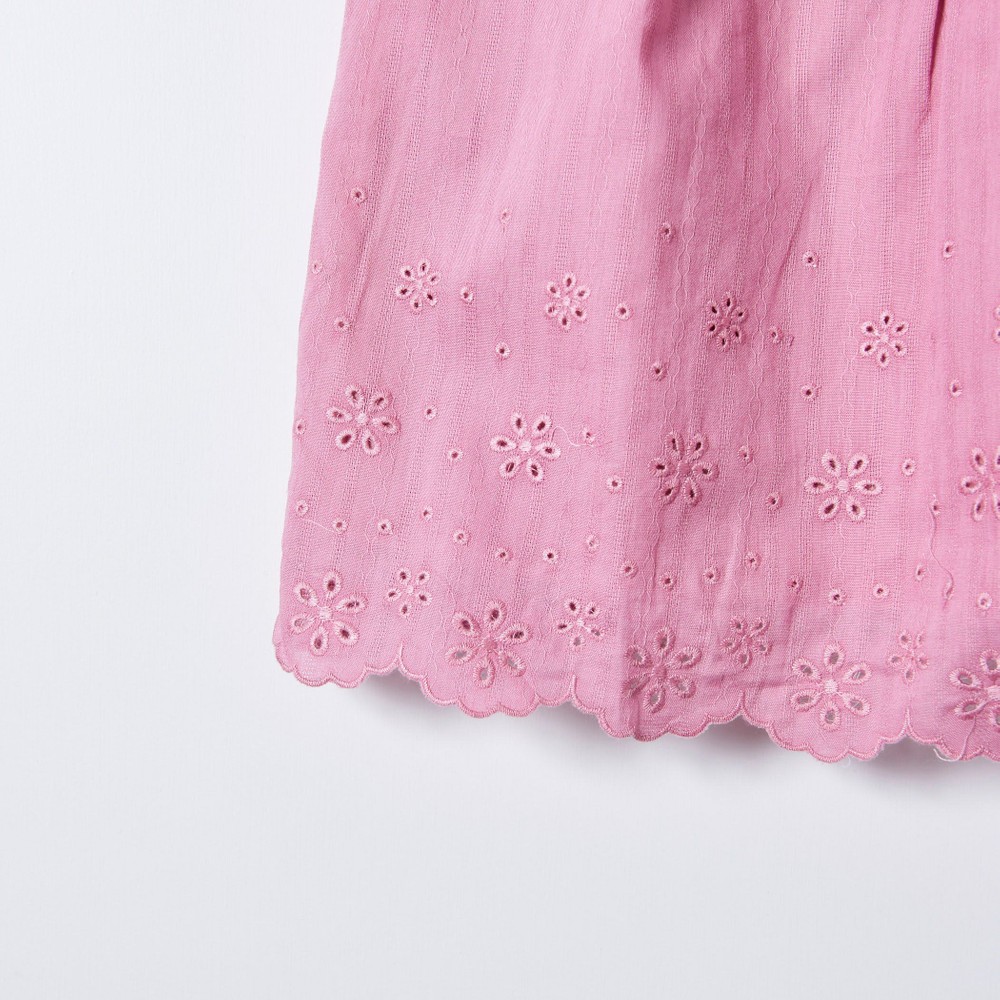 花柄 レース 裾 スカラップ ワンピース (80~130cm) オフホワイト 80cm