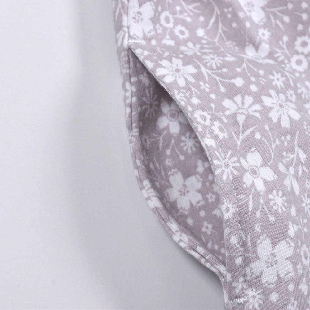 花柄 柄 プリント 天竺 ワンピース (80~130cm) ネイビー系 80cm