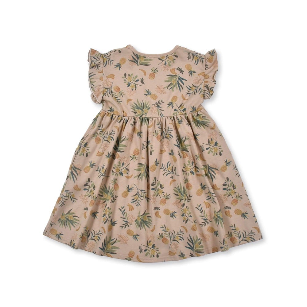 ボタニカル柄 フリル ワンピース(80~130cm) ベージュ系 120cm