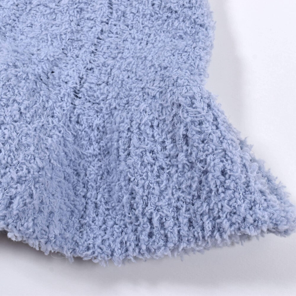 ケーブル編み ブークレ ニット ワンピース (SS~M) オフホワイト SS(75~95cm)