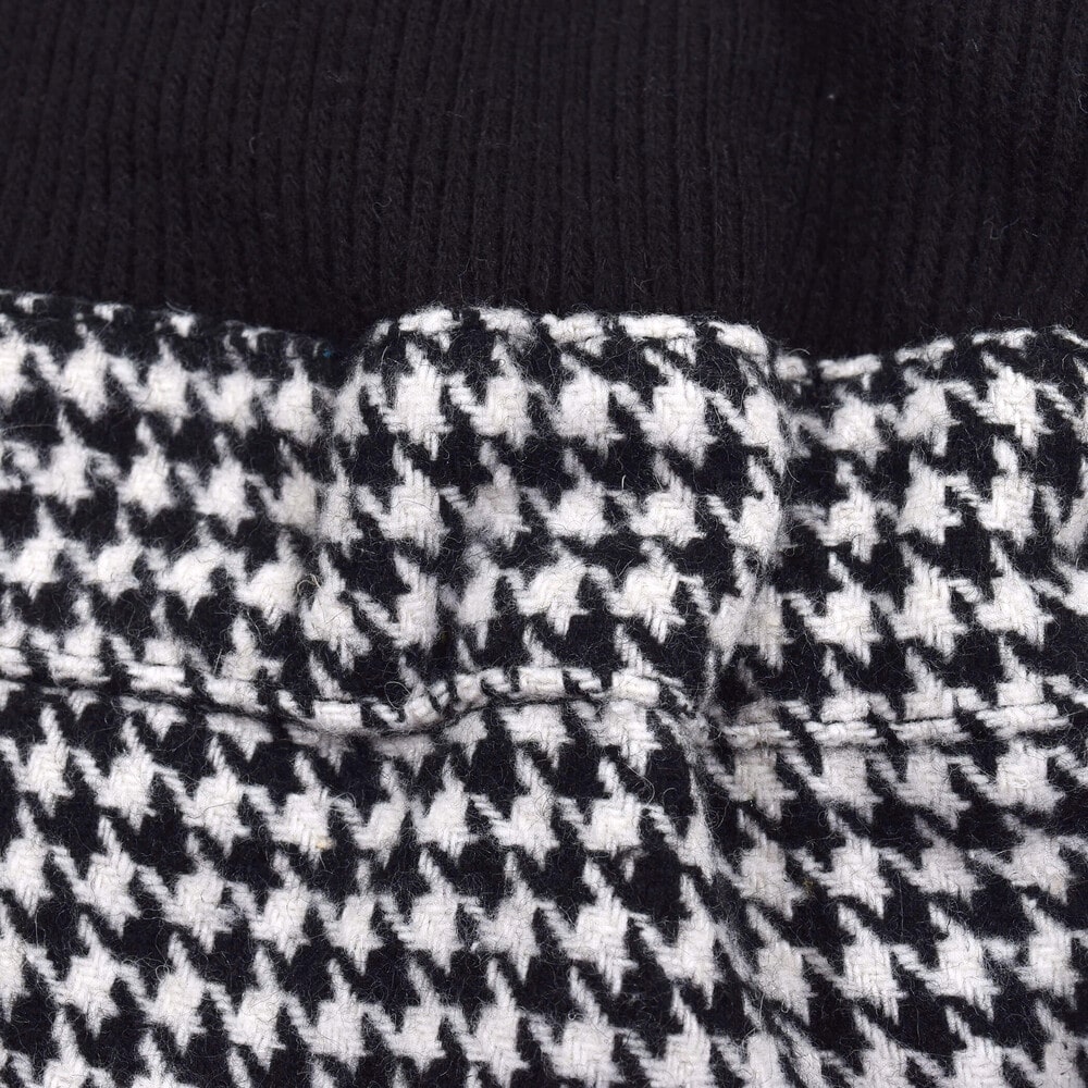 千鳥 柄 チェック 柄 ドッキング ワンピース (80~130cm) ブラック 90cm