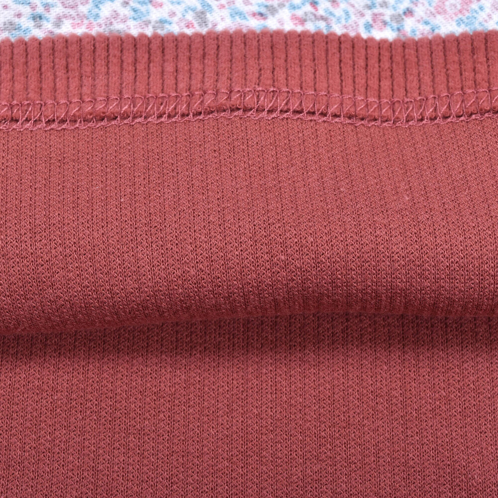 【 お揃い 】 花柄 プリント スモッキング 刺繍 ドッキング Wフェイス ワンピース (80~130cm) グリーン系 110cm