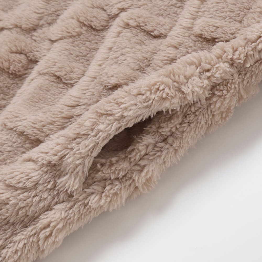 【お揃い】天使の羽もこもこケーブルボアワンピース(80~130cm) オフホワイト 80cm