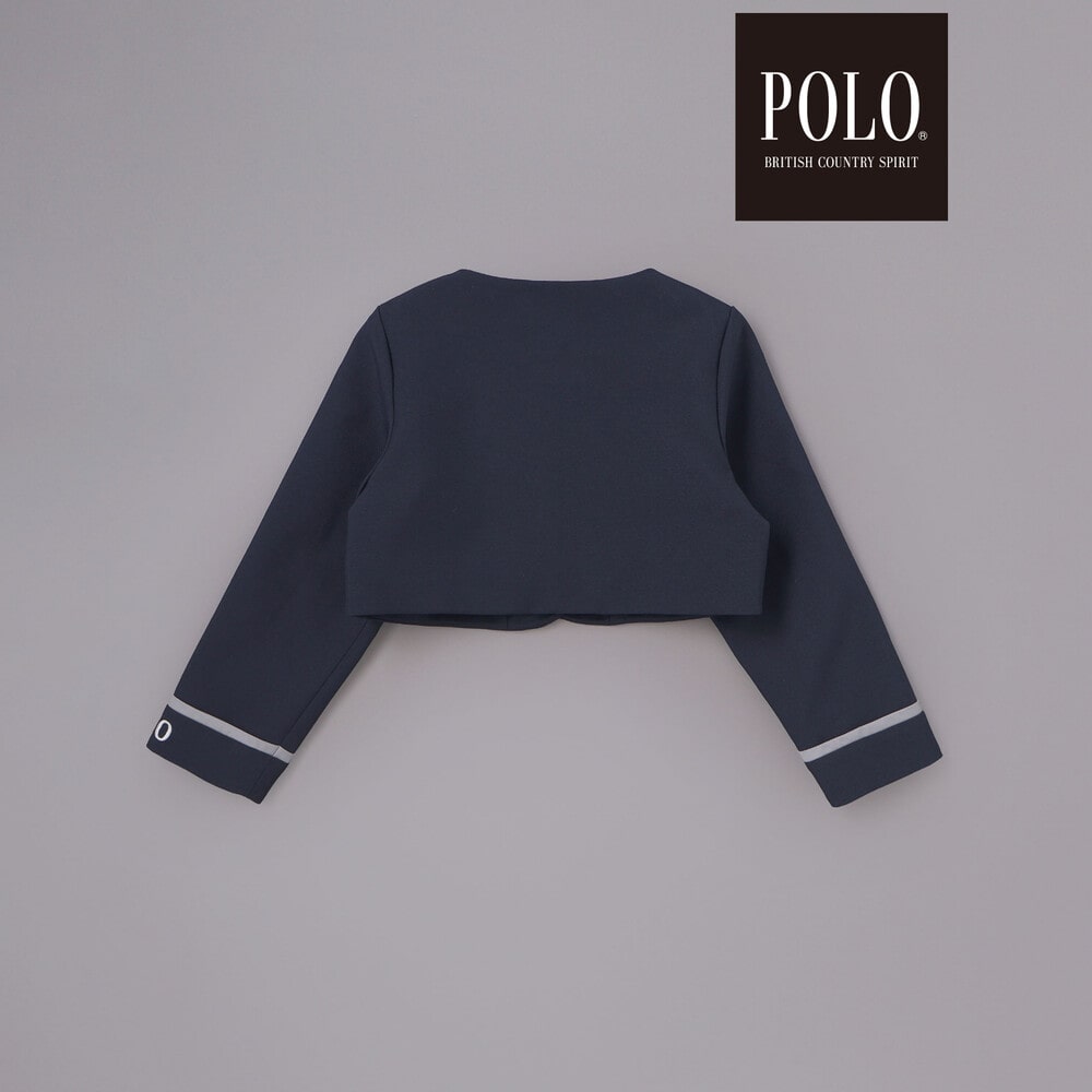 【POLO BCS(ポロ・ビーシーエス)×SLAP SLIPコラボ】袖切り替えジャケット+襟リボン付きチェックワンピース(110~130cm) ベージュ系 110cm