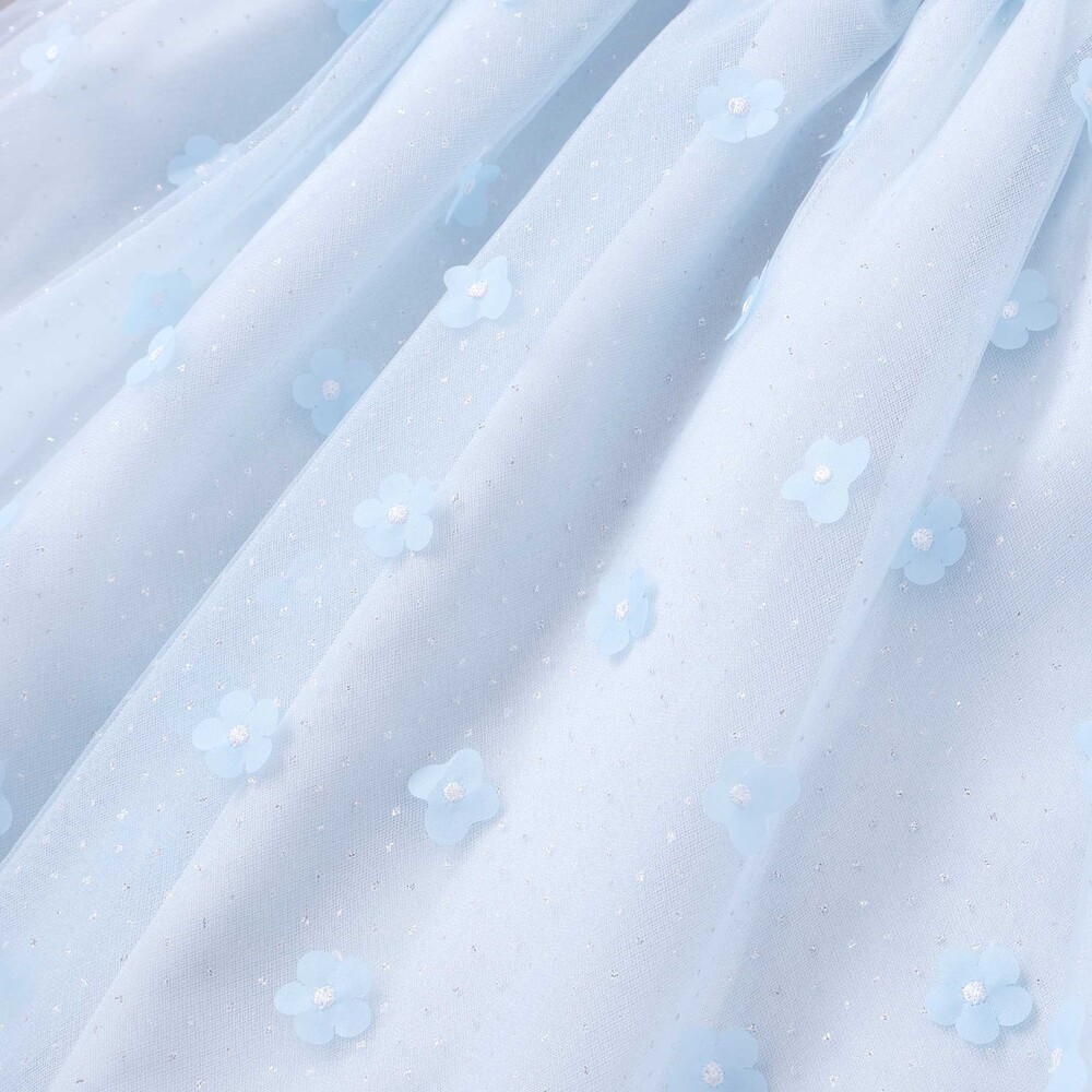 お花チュールワンピース(110~130cm) ブルー 110cm