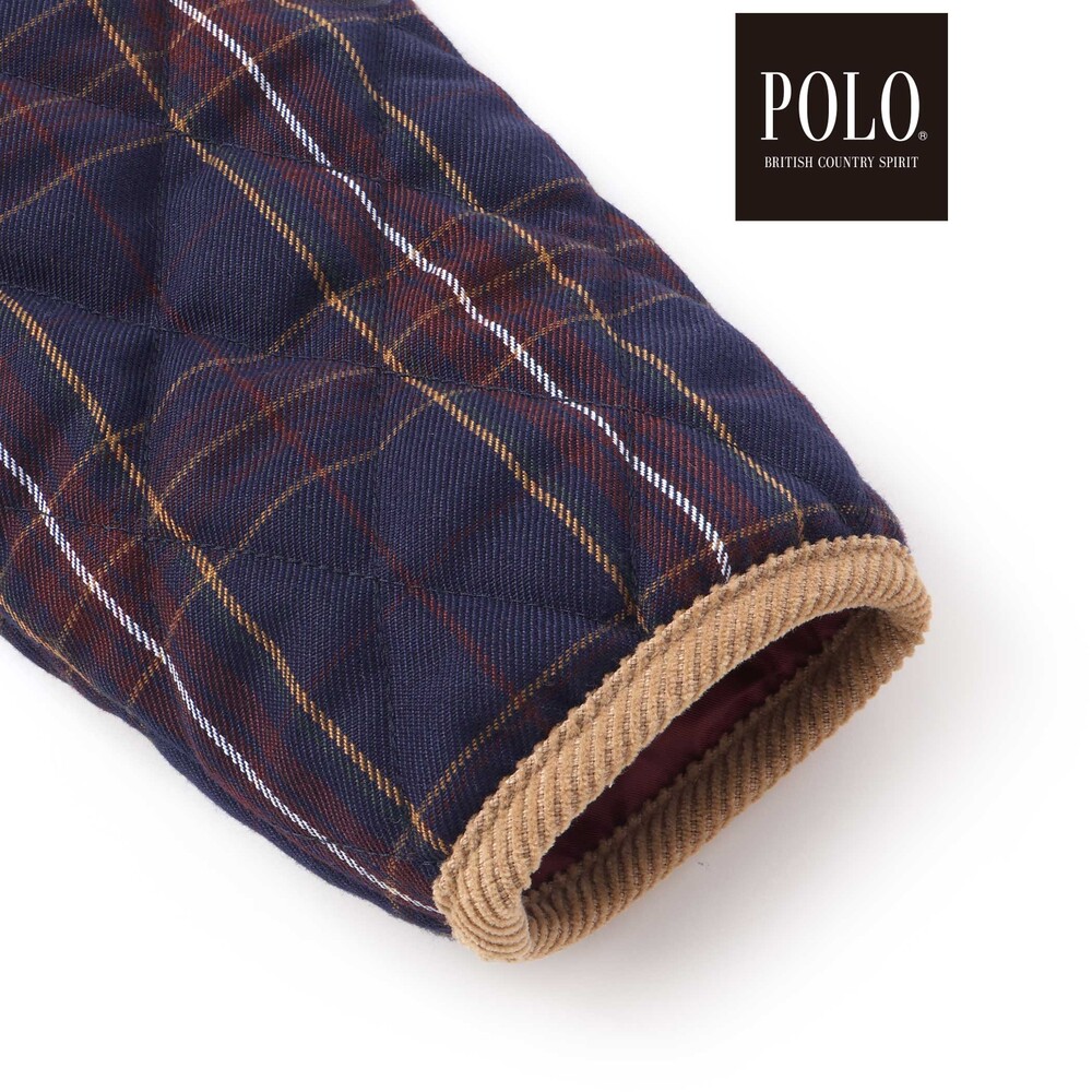 【POLO BCS(ポロ・ビーシーエス)×SLAP SLIP】フード付きキルトアウター(80~130cm) ネイビー系 80cm