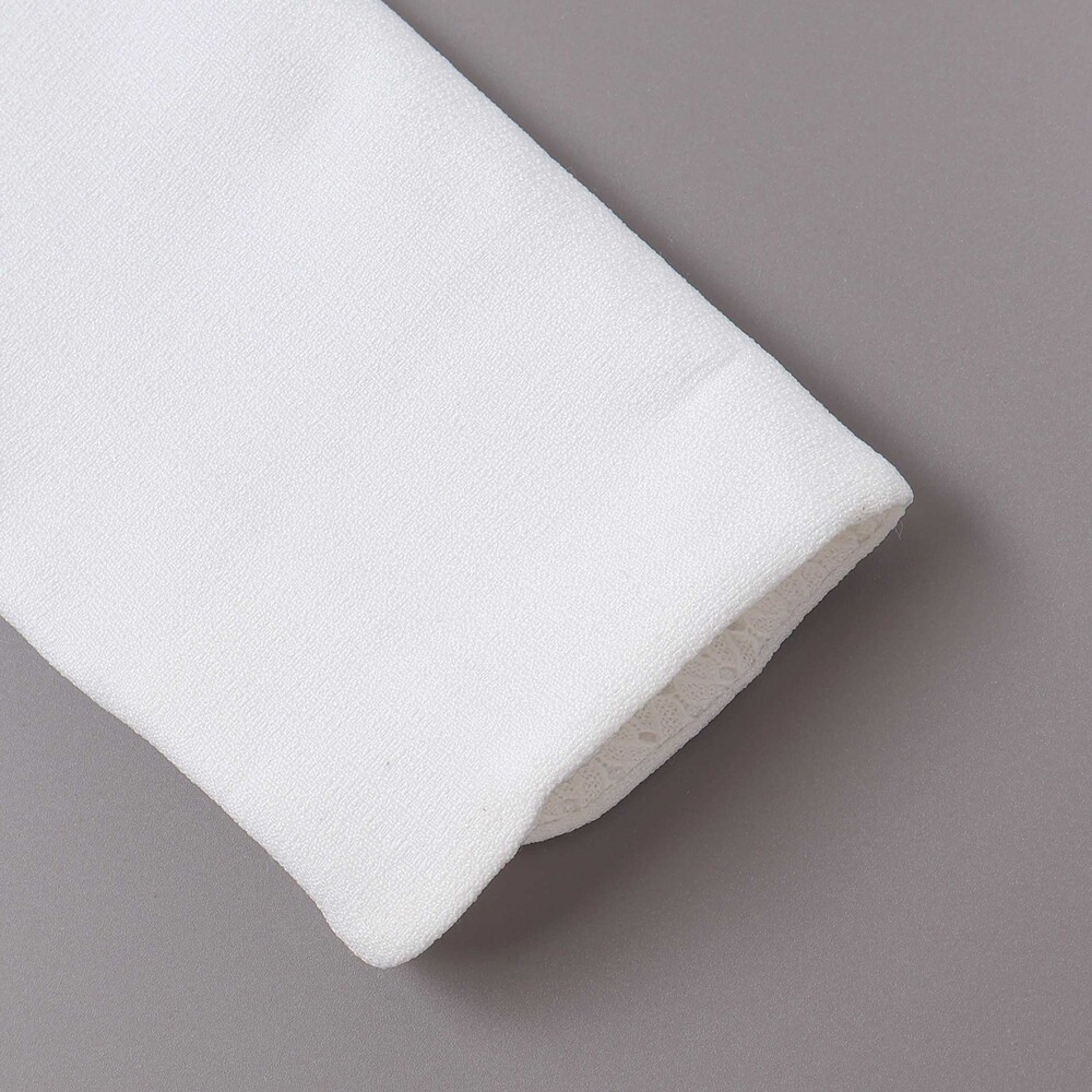 袖折り返しレース刺しゅう裾スカラップボレロ(110~130cm) ネイビー 110cm