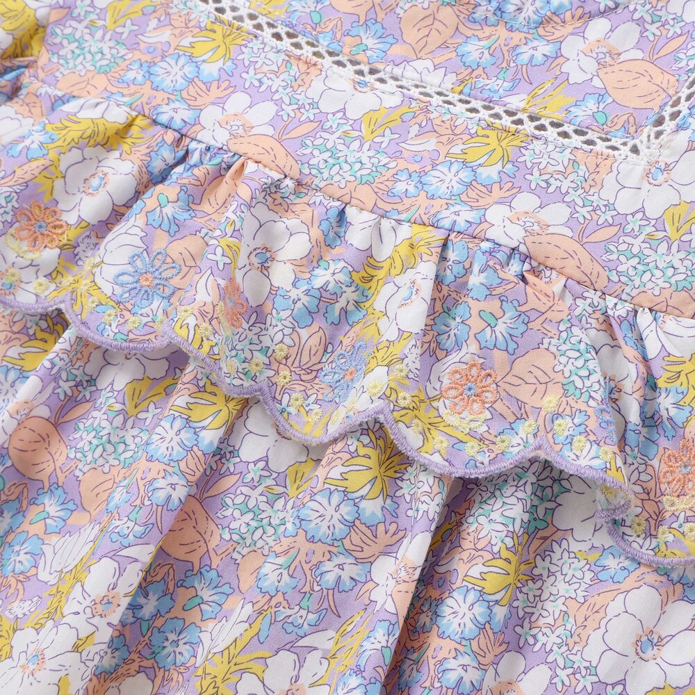 花柄肩フリルチュニック(80~130cm) ピンク系 80cm