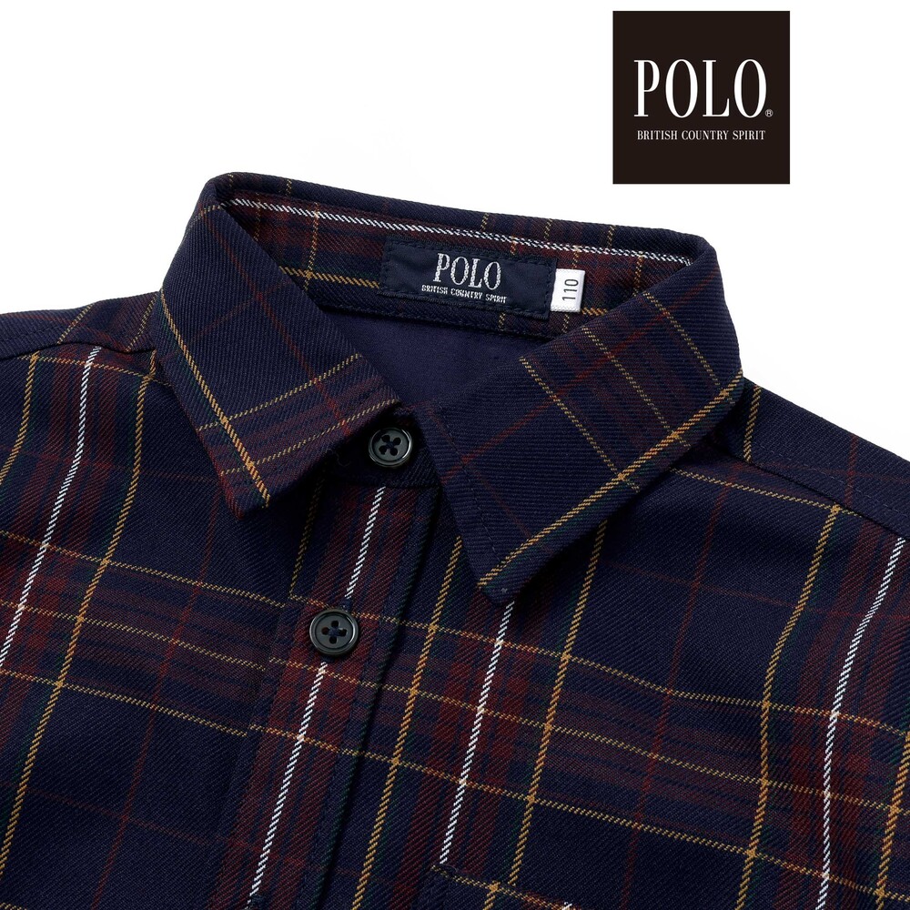 【POLO BCS(ポロ・ビーシーエス)×SLAP SLIP】切り替えシャツ(80~130cm) ベージュ系 80cm