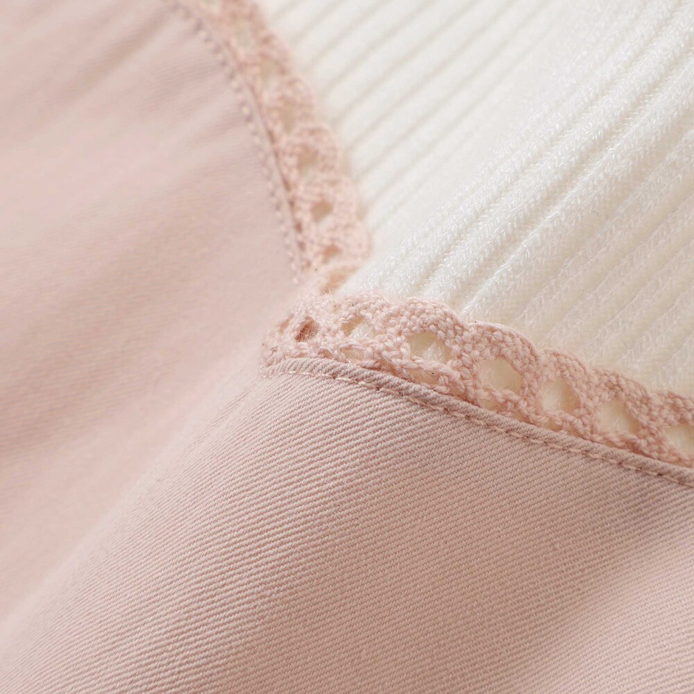 ハートレースドッキングトレーナー(80~130cm) ベージュ×ブラウン 80cm