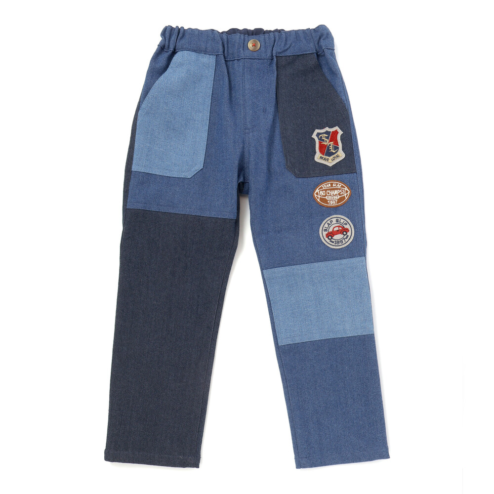 モチーフ切り替えストレッチロングパンツ(80~130cm) ベージュ 80cm