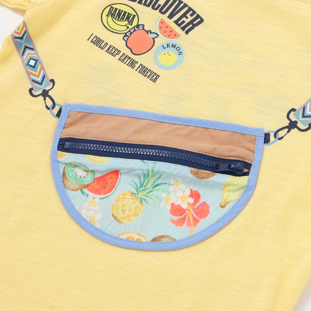 【お揃い】ポシェットトロンプイユ半袖Tシャツ(80~130cm) イエロー 80cm