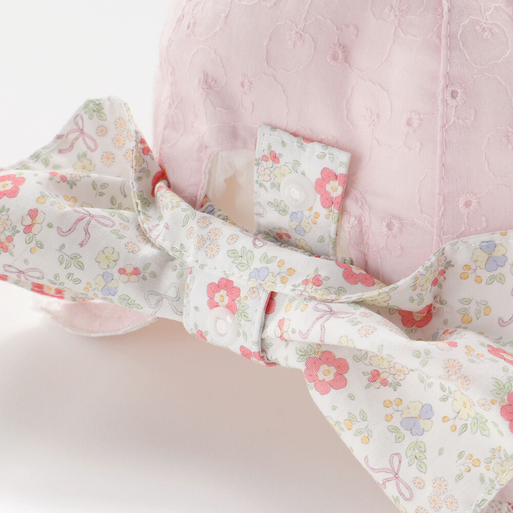 日よけ&レース付き帽子ベビー(46~48cm) ホワイト 46cm