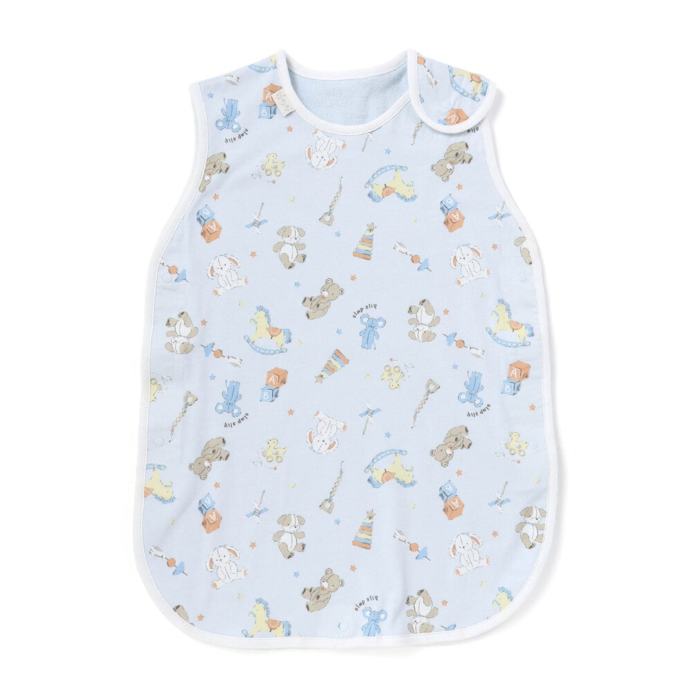 【UVカット/接触冷感/お揃い】レモンおもちゃ総柄スリーパーベビー ホワイト系 ワンサイズ