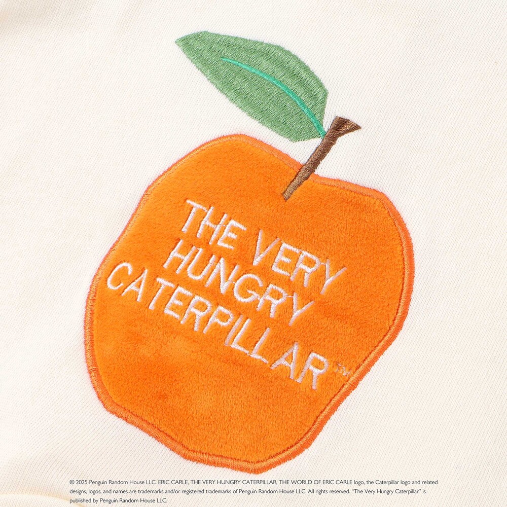 【絵本コラボ-はらぺこあおむし-】袖配色おしりパッチカバーオール(70~80cm) グリーン(リンゴ) 70cm