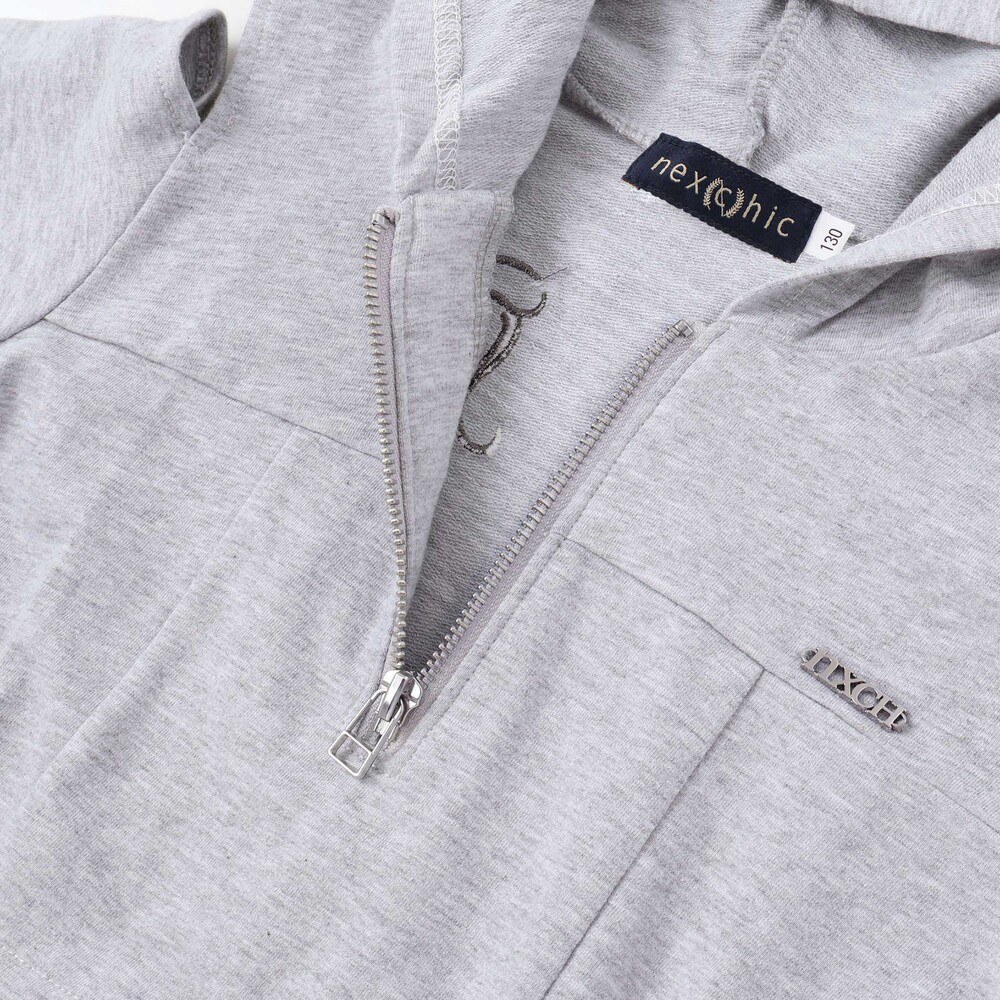 フルジップ肩あきフードワンピース(110~150cm) グリーン 110cm