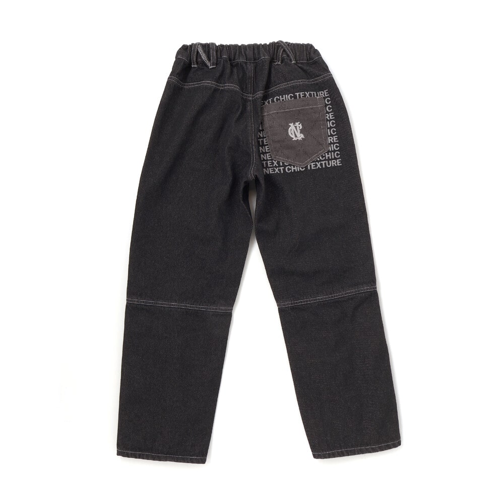 ボタンスリット開きワイドデニムパンツ(110~150cm) ネイビー 110cm