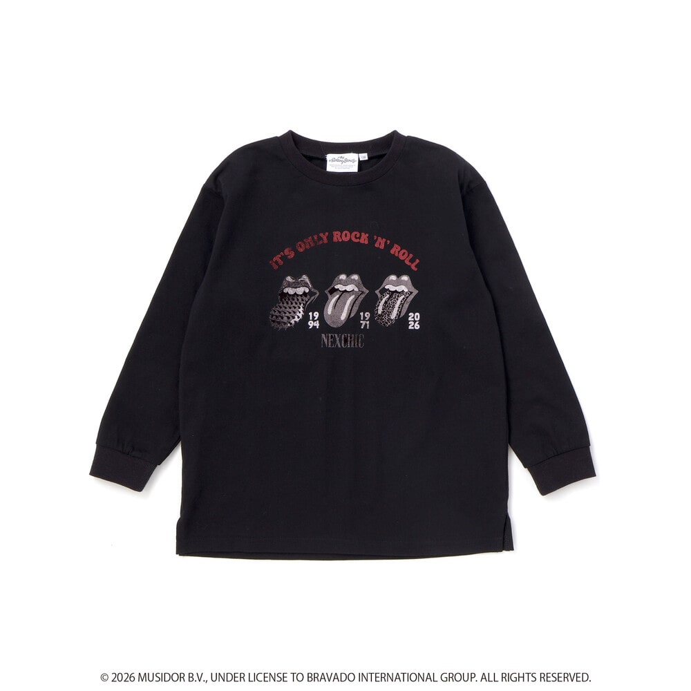 【ザ・ローリング・ストーンズxNEXCHIC】天竺フロッキープリントTシャツ(110~150cm) ホワイト 110cm