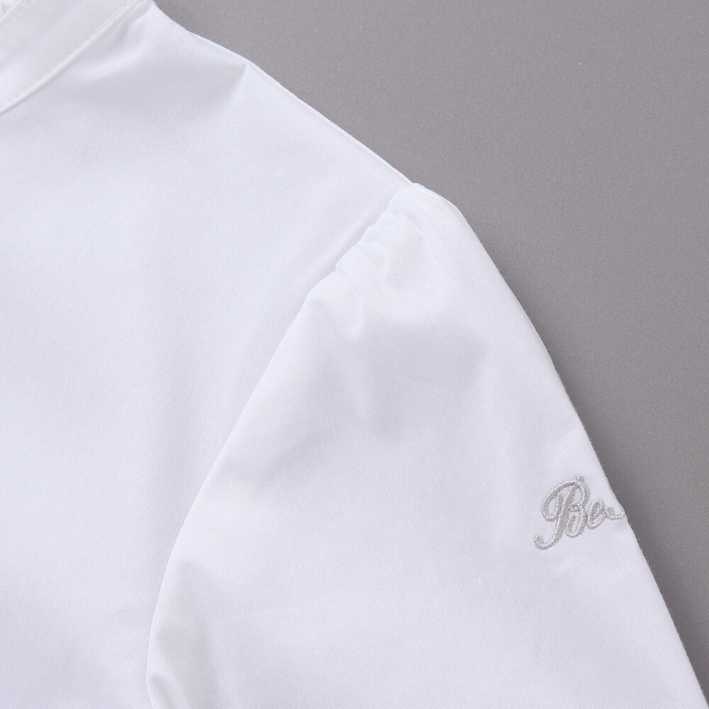 ストレッチウェザー付け襟キャンディスリーブブラウス(90~160cm) ホワイト 90cm