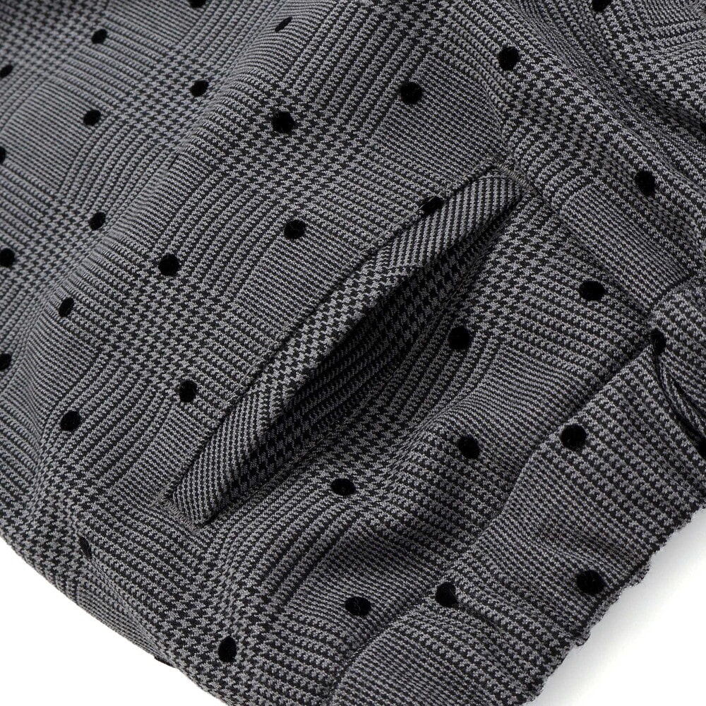 【お揃い】グレンチェック×ドットツータックワイドパンツ(100~160cm) グレー系 100cm