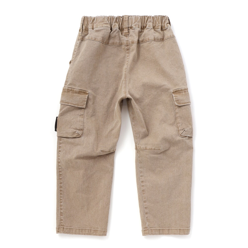 バレルレッグツイルカーゴロングパンツ(90~150cm) ブラウン 90cm