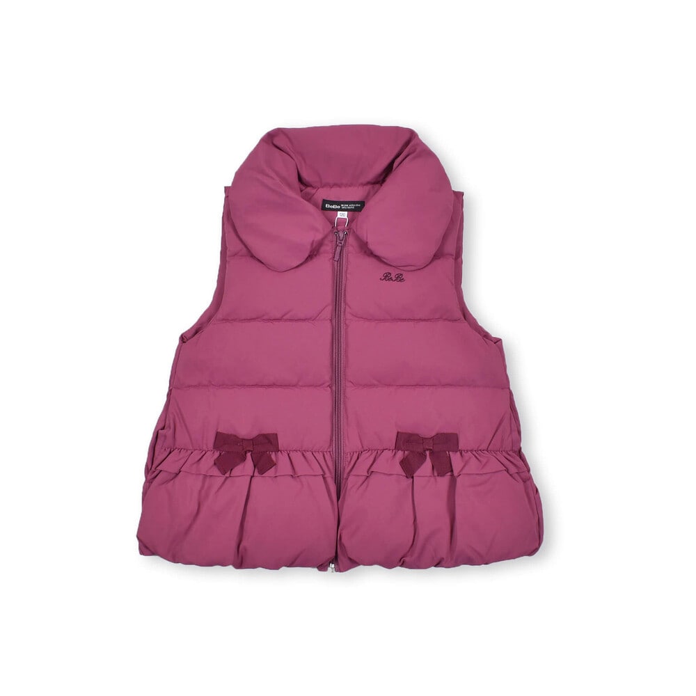 撥水 タフタ 裾 フリル ダウン ベスト (90~150cm)(90cm ネイビー): ジャケット/アウター-子供服べべの公式通販サイト 「BEBE  MALL」