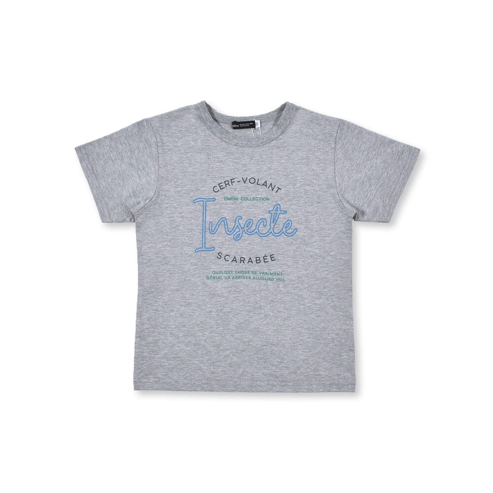 【 蓄光 プリント 】 昆虫 カブトムシ クワガタ ロゴ Tシャツ (90~150cm) グリーン 100cm