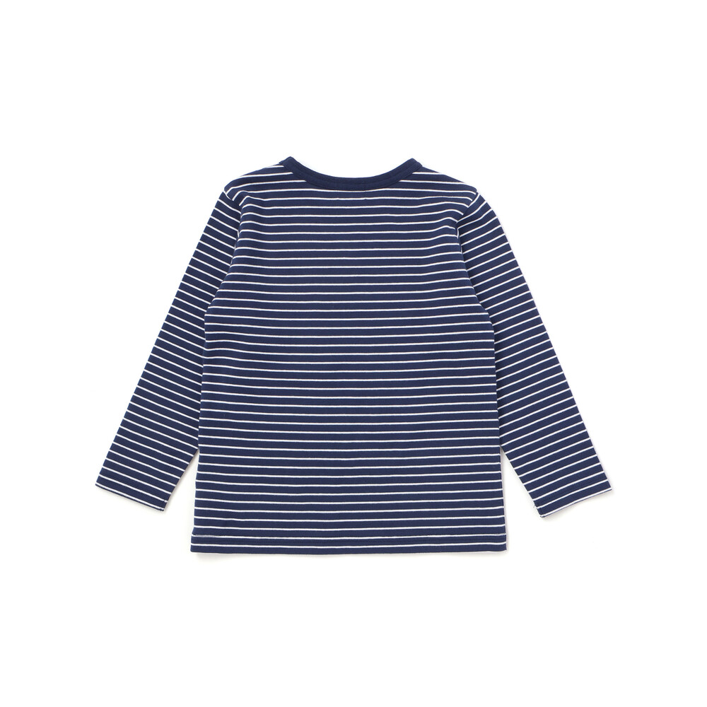 【抗菌・防臭】ワンポイント刺しゅう天竺長袖Tシャツ(90~130cm) ネイビー系 SS(90-100cm)