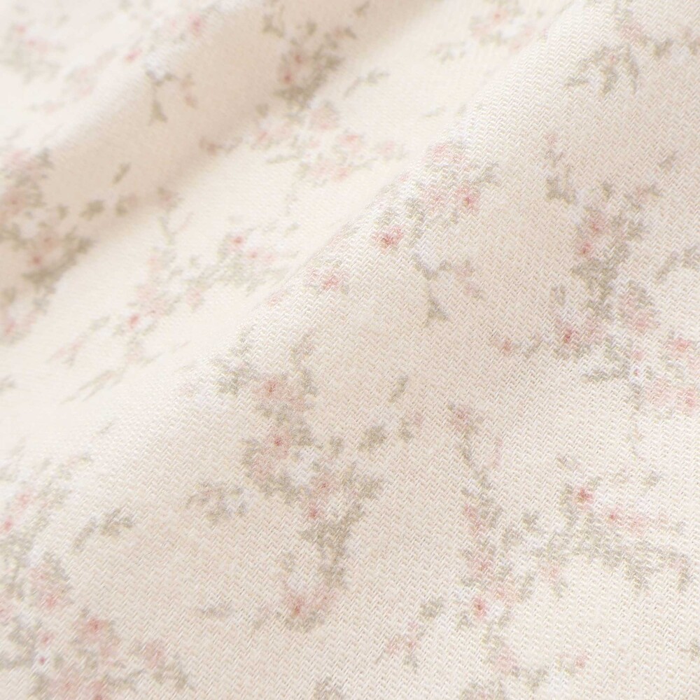 【お揃い】ネル起毛小花柄フリルキュロットパンツ(80~90cm) オフホワイト系 80cm