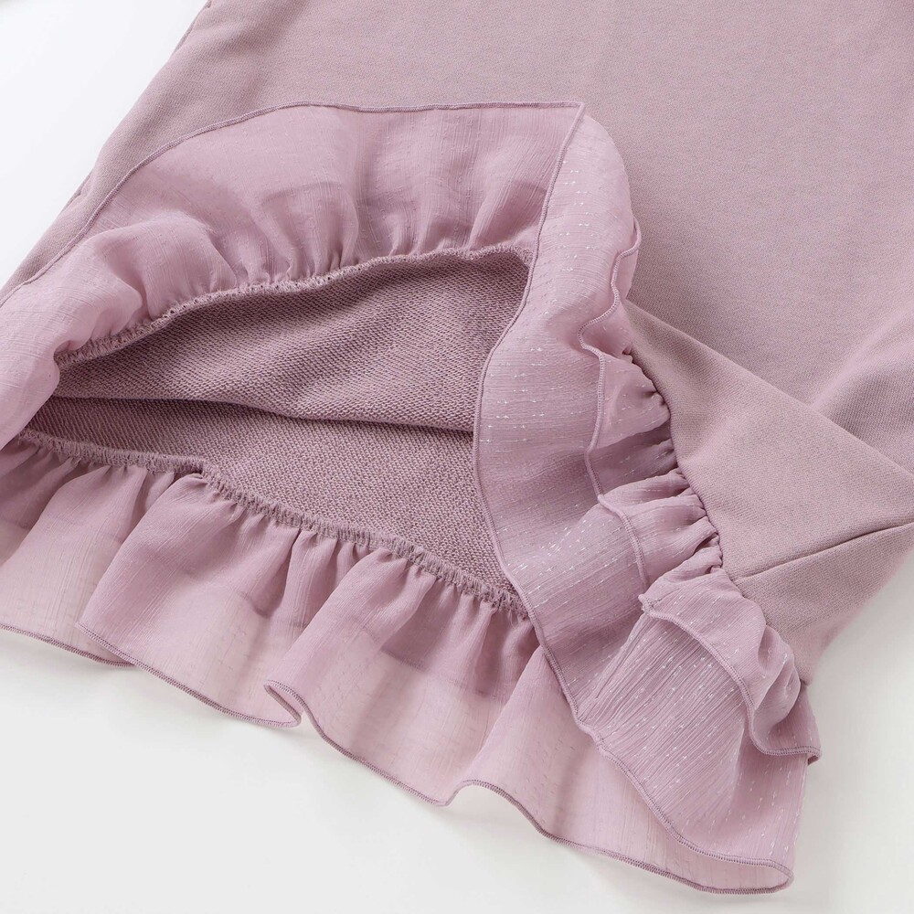 【限定商品】裏毛チュールフリルワンピース(95~150cm) ピンク 100cm