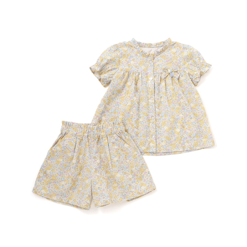 【限定商品】花柄ブラウス+ショートパンツセットアップ(95~150cm) ピンク系 95cm