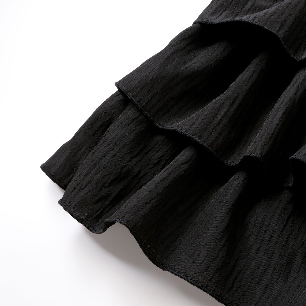 【店舗限定】ニットリブ+フリルトレーナー(95~150cm) ブラック 100cm