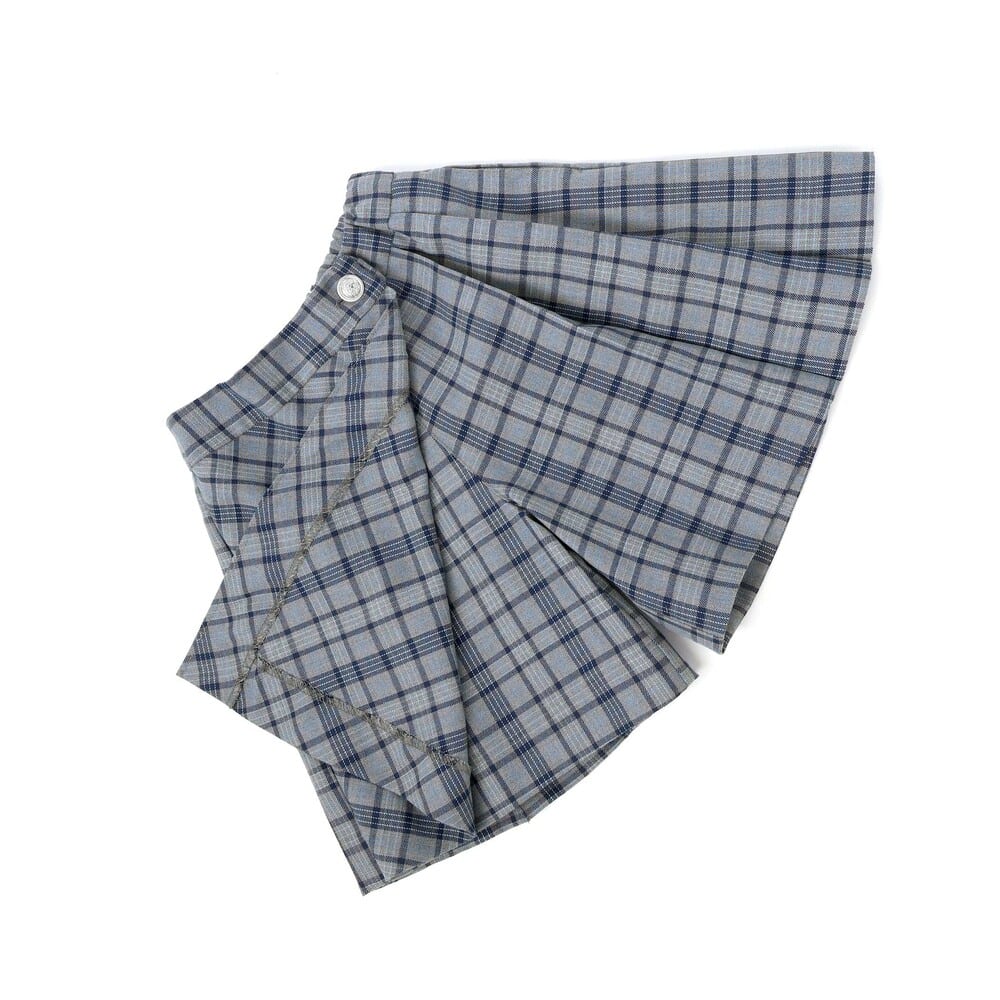 【限定商品】チェック巻きスカートキュロット(95~160cm) ブルー系 95cm