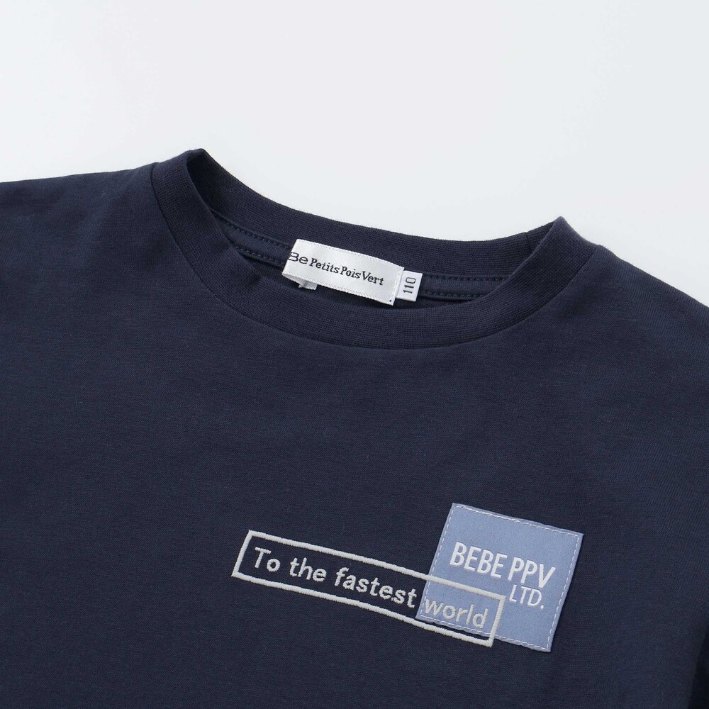 【限定商品】天竺プリントラウンドロゴロングTシャツ(95~160cm) ネイビー 95cm