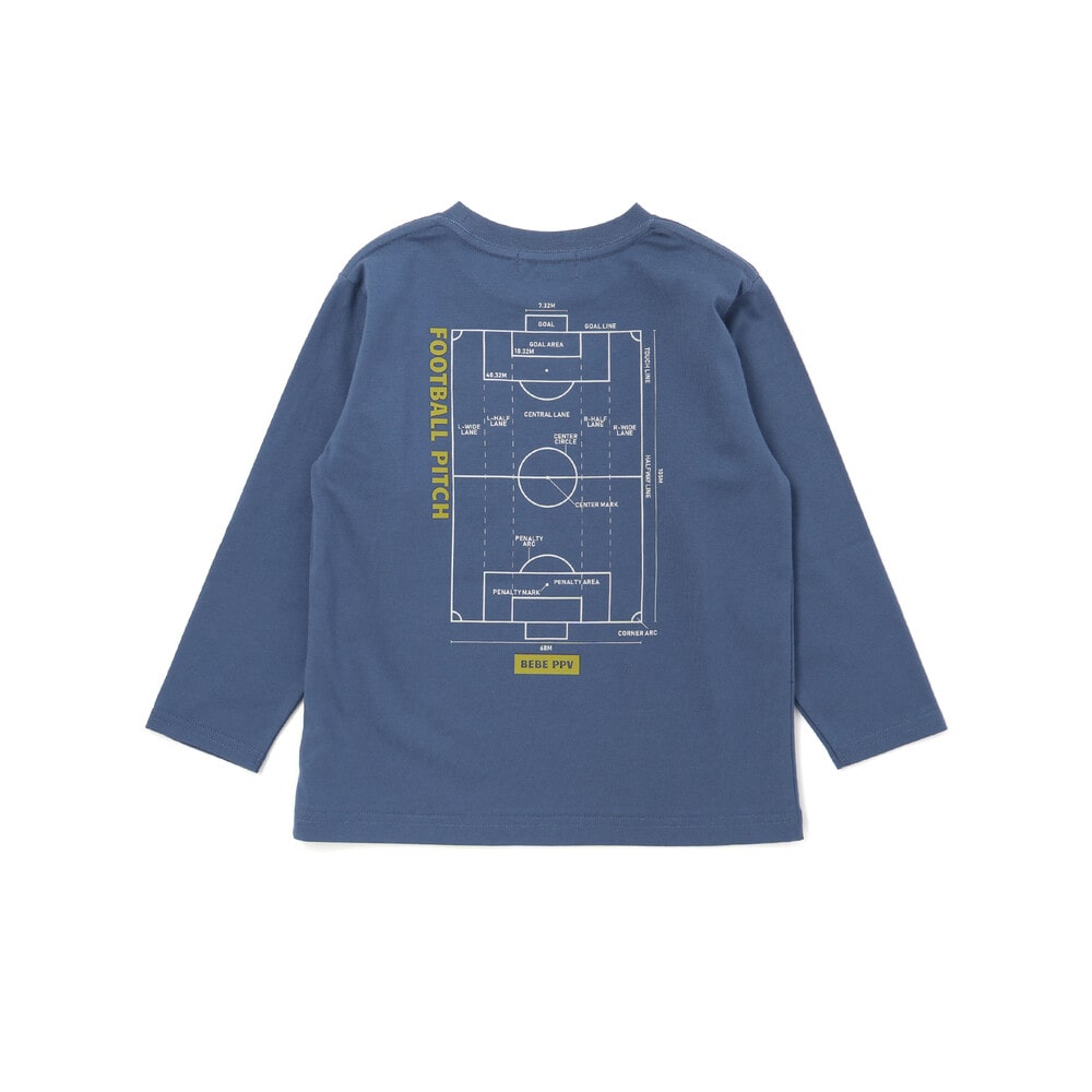 【限定商品】サッカーバックプリントロングTシャツ(95~160cm) ホワイト 95cm