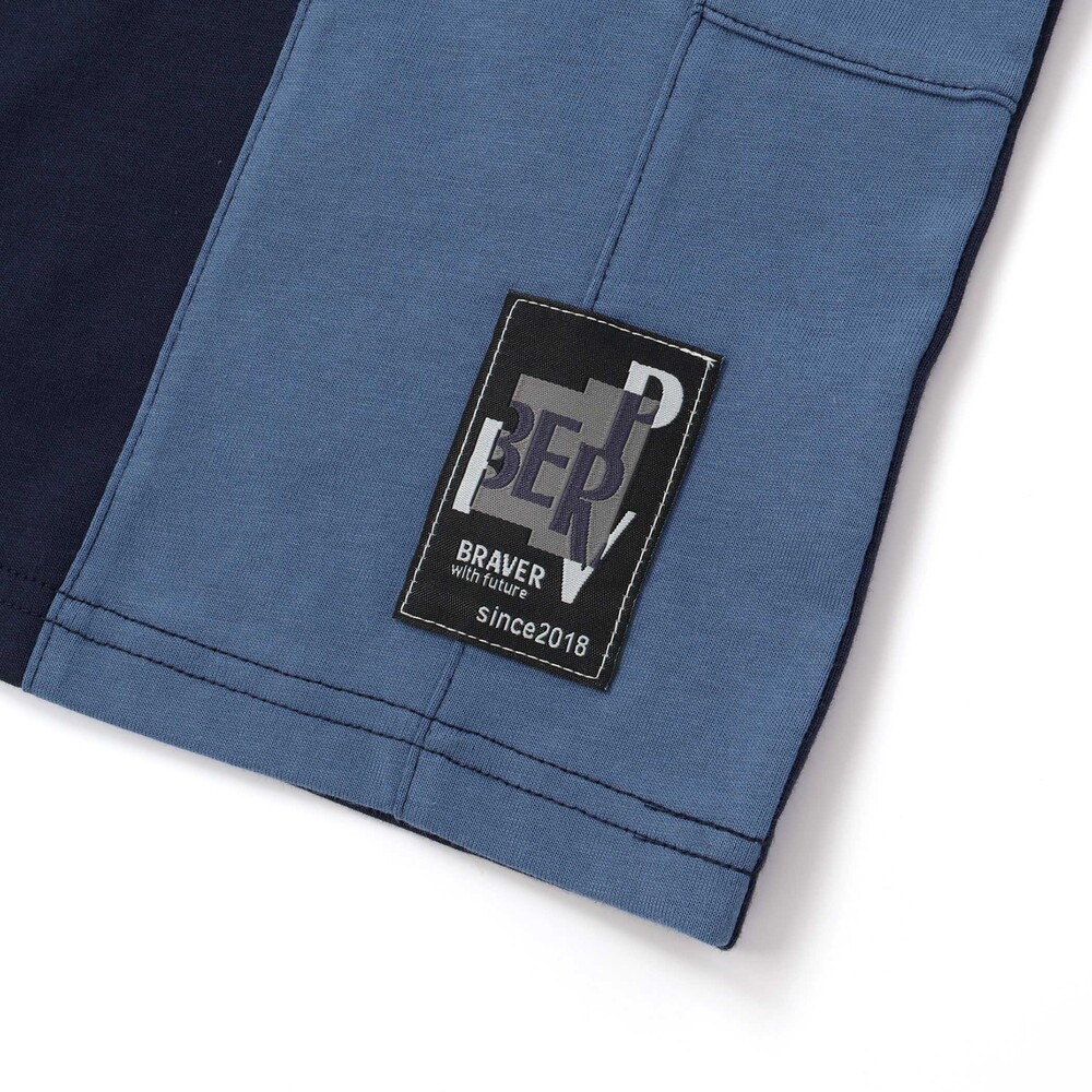 【限定商品】配色切り替えラグランロングTシャツ(95~150cm) ブラック系 95cm