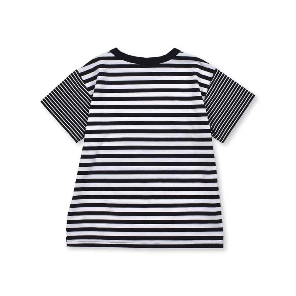 SWAG プリント ボーダー 天竺 Tシャツ (100~160cm) レッド系 100cm