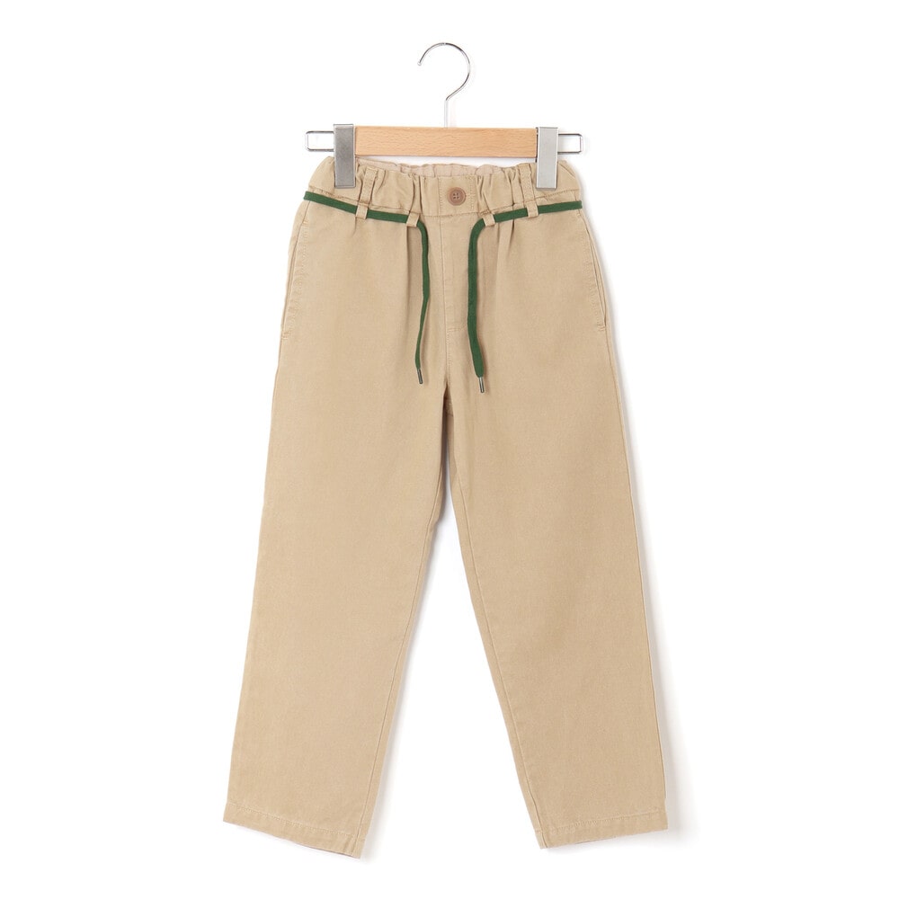 ツイルカラーコードストレートロングパンツ 親子お揃い(110~140cm) ブラウン M(110~125cm)