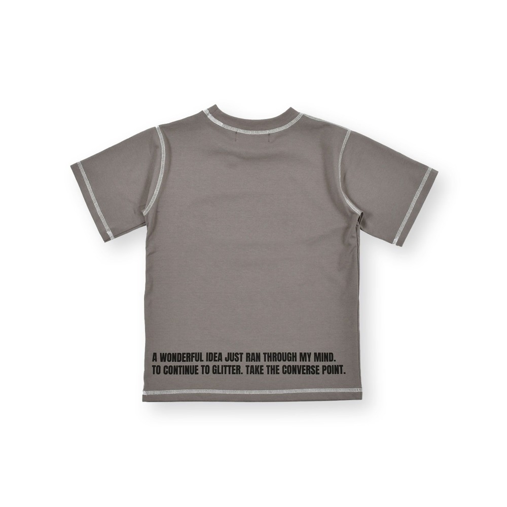 フロント パッチ Tシャツ(120~160cm) グレー 140cm