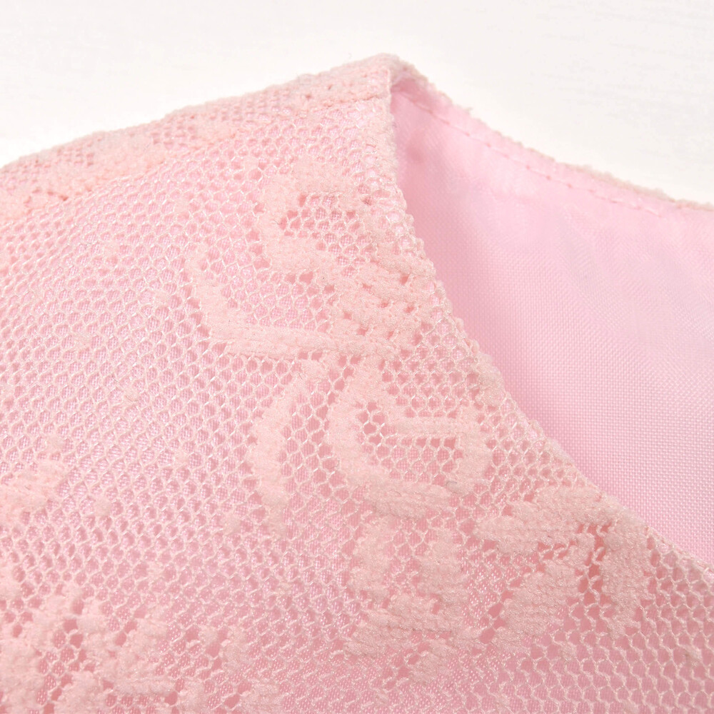 【日本製】フラワーラッセルチュールワンピース(90~130cm) ピンク 90cm