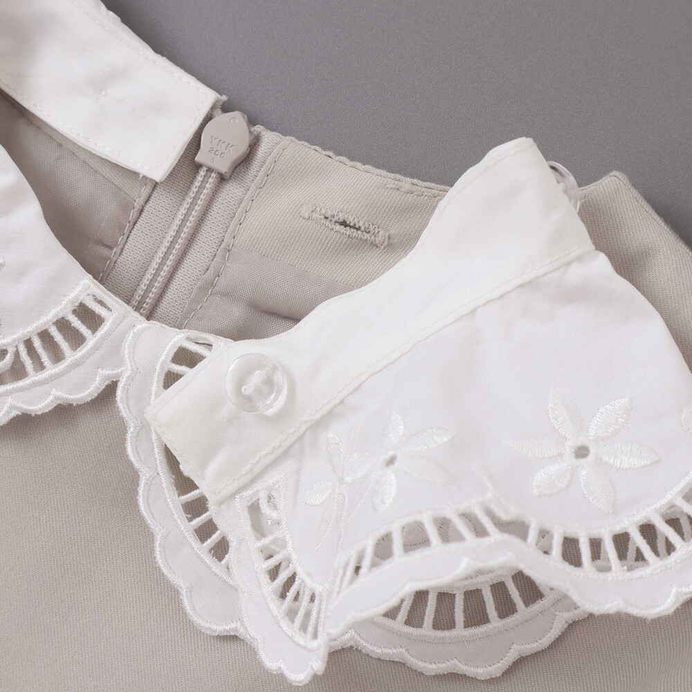 サイロコンパクトツイルレース襟袖ワンピース(110~130cm) ネイビー 110cm