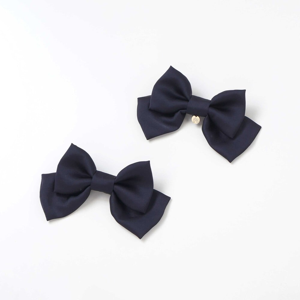 【日本製】【お揃い】ウールチェックサイドリボン付きジャンパースカート(90~140cm) ネイビー系 100cm