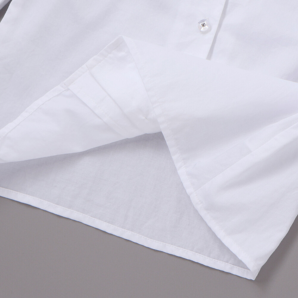 袖口フリルサテン長袖ブラウス(110~130cm) ホワイト 110cm