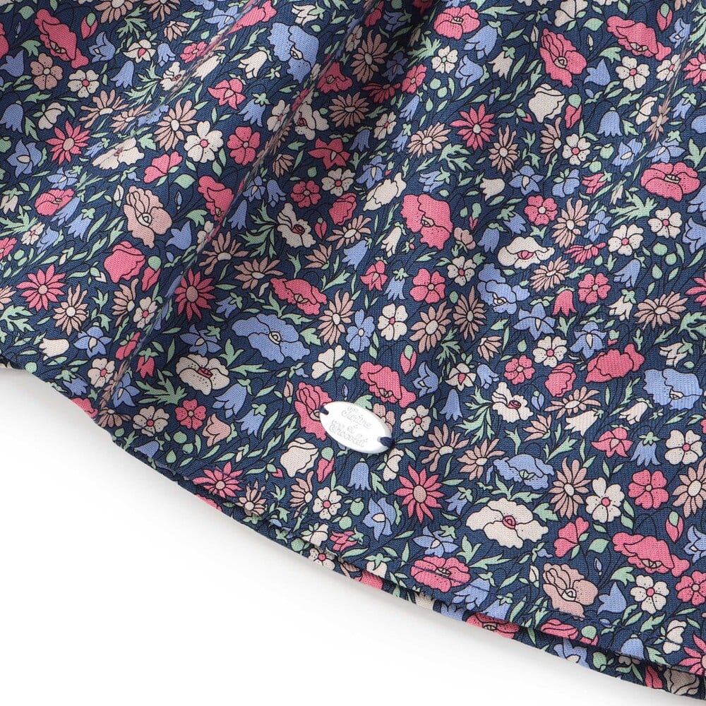 【日本製】【お揃い】リバティプリント(PETAL & DAISY)配色パイピング キュロットパンツ(100~140cm) ピンク系 100cm