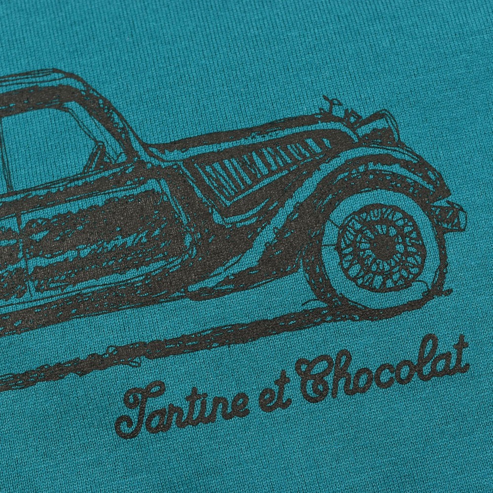 日本製 コットン TCロゴ 車 プリント 半袖 Tシャツ (90~110cm) グリーン 110cm