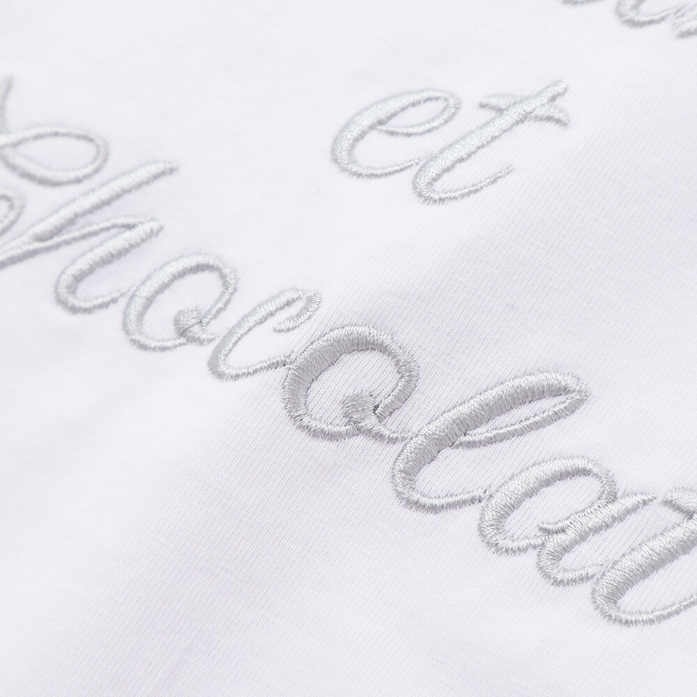 ベア天竺 フラワーモチーフ ロゴ刺しゅうTシャツ(100~140cm) ホワイト 100cm